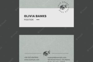 Editable business card template psd in minimal botanical design