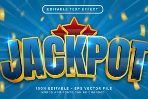 Editable text effect  jackpot 3d style concept