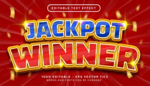 Editable text effect  jackpot winner 3d style concept