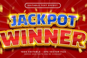Editable text effect  jackpot winner 3d style concept