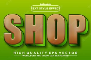 Editable text effect shop theme concept