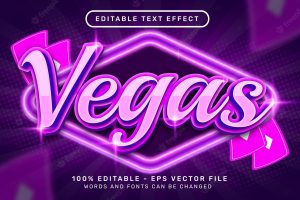 Editable text effect vegas 3d style concept