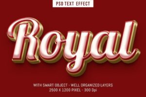 Editable text royal with 3d style effect