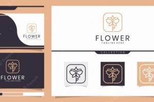 Elegant abstract flowers that inspire beauty, yoga and spa. logo  and business card