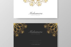 Elegant business card template, front and back