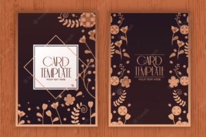 Elegant business card template with floral style