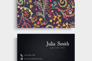 Elegant colorful floral business card