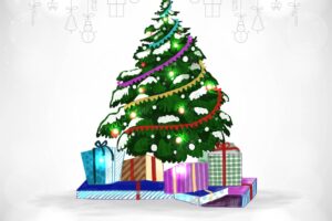 Elegant decorative christmas tree card background