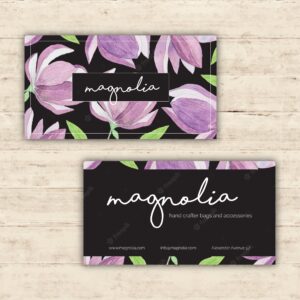 Elegant floral business card with watercolor elements