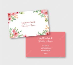Elegant floral watercolor business card