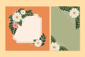 Elegant flowers in invitation cards