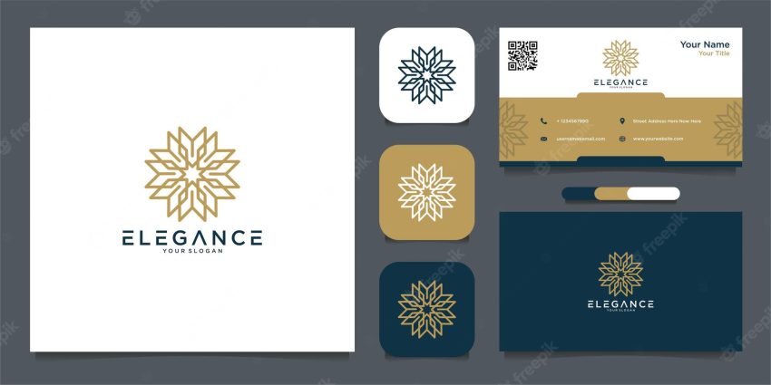 Elegant logo design and business cards premium vector