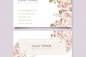 Elegant soft floral business card template