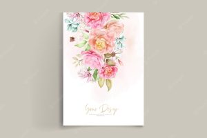 Elegant watercolor floral background  border and wreath card design