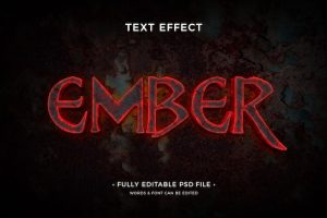 Embers and fire burning text effect