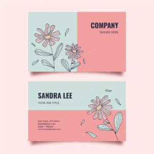 Engraving botanical business cards template