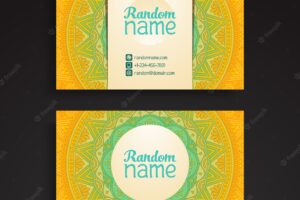 Ethnic yellow business card
