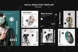 Fashion social media post design template