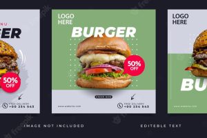Fast food sosial media design template