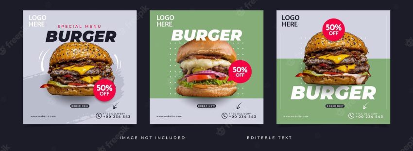Fast food sosial media design template