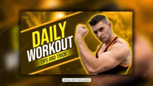 Fitness gym training creative youtube thumbnail design and web banner design