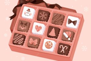 Flat christmas chocolates collection
