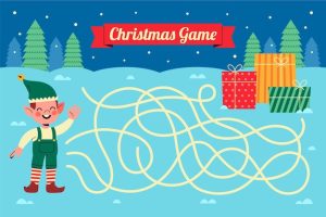 Flat christmas game illustration
