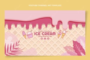 Flat delicious ice cream youtube channel art