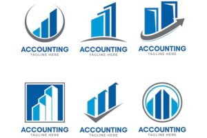 Flat design business accounting logo template