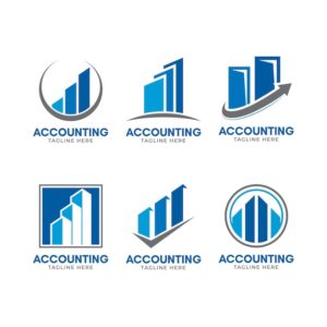 Flat design business accounting logo template