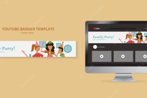 Flat design family party template