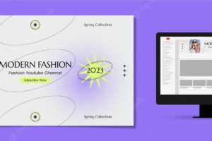Flat design fashion collection youtube channel art