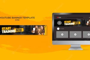 Flat design fitness and gym template