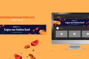 Flat design indian menu template