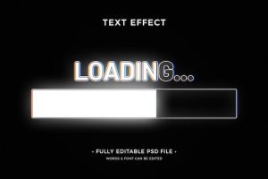 Flat design loading text effect