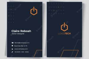 Flat design minimal technology vertical business card