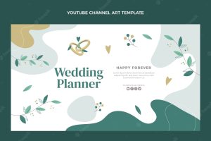 Flat design wedding planner youtube channel art