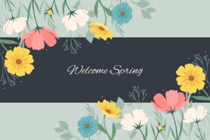 Flat detailed colorful spring background