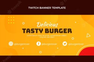Flat food twitch banner template