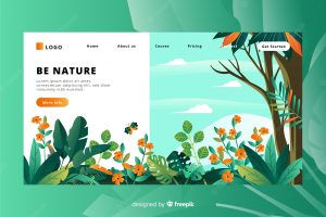Flat nature landing page template
