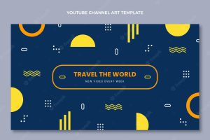 Flat travel youtube channel art