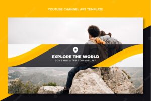 Flat travel youtube channel art