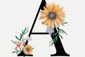 Floral alphabet a vector typography