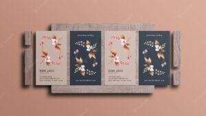 Floral business card mockup