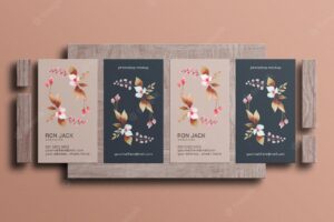 Floral business card mockup