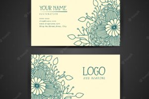 Floral business card template