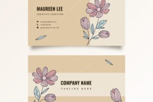 Floral business cards template