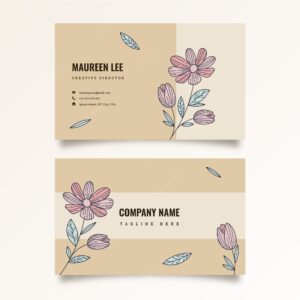 Floral business cards template