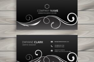 Floral dark business card