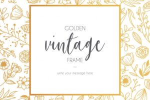 Floral golden vintage frame